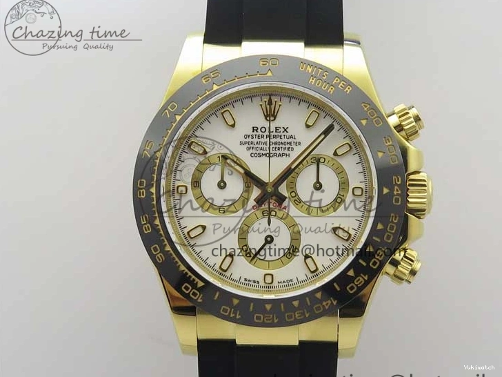 on V3 Strap Extra 1:1 116518 SS Black Strap) YG Dial 904L (Free Case Edition Noob SA4130 White Best Daytona Plated Rubber 1229